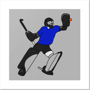 Field Hockey Goalie Blue 3 Posters and Art